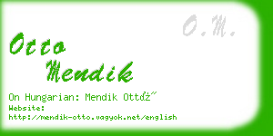 otto mendik business card